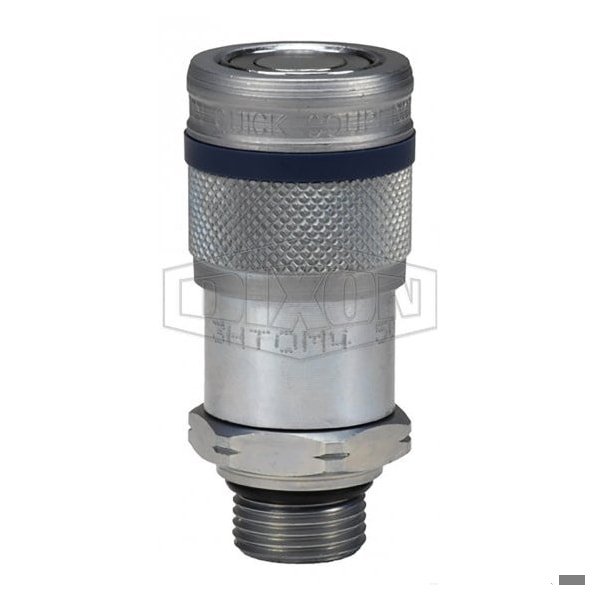 DQC HT Flushface Male Coupler, 9/16-18 Nominal, Male O-Ring Boss, Steel